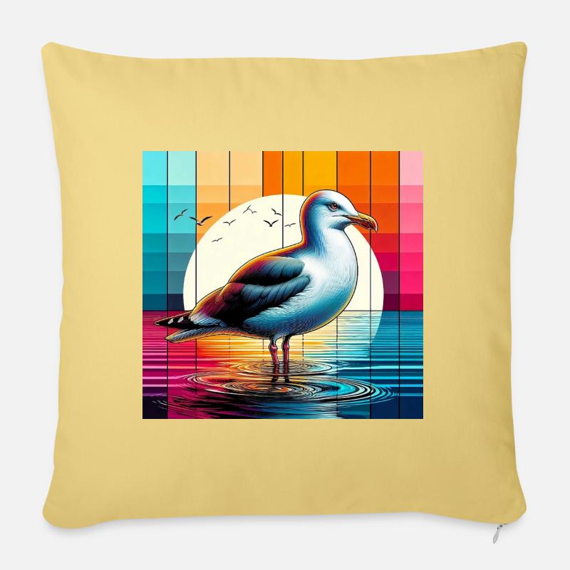 Möwe - Sofakissen mit Füllung 45 x 45 cm - Hellgelb