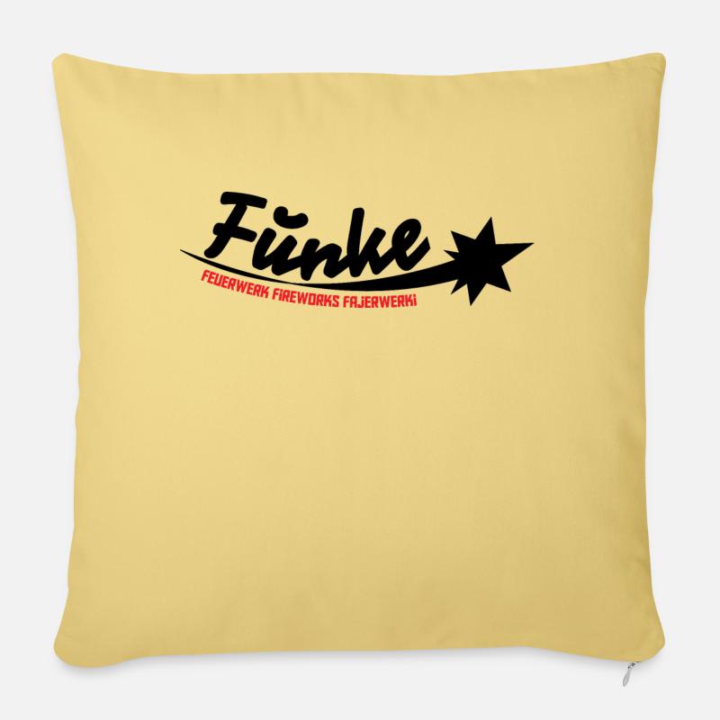 Funke Logo Schwarz/Rot - Sofakissen mit Füllung 45 x 45 cm - Hellgelb