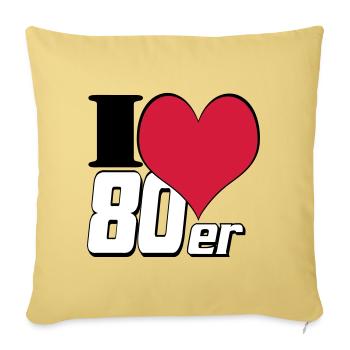 des années 80 Party Retro Fun , Chemise de fête à thème des années 80 (25) - Coussin et housse de 45 x 45 cm - jaune délavé - Devant
