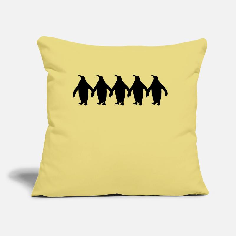 Penguins chain hands holding pattern fun Sofa pillow with filling 45cm x 45cm