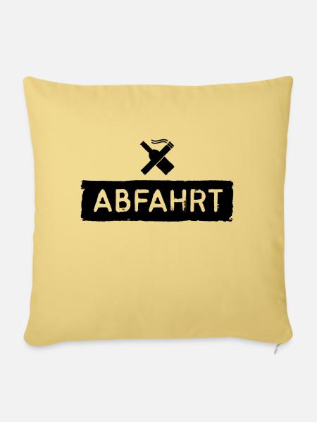 ABFAHRT zur Dorf Disko - Sofakissen mit Füllung 45 x 45 cm - Hellgelb