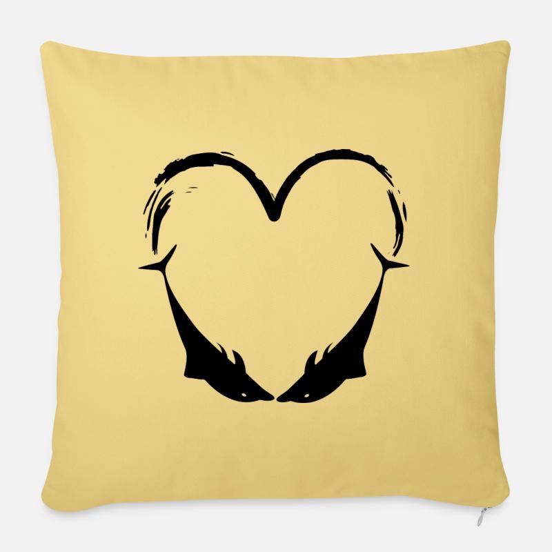 Delfin Design Delfine Liebe - Sofakissen mit Füllung 45 x 45 cm - Hellgelb