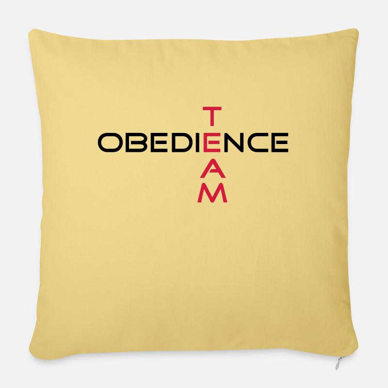 obedienceteam3 - Sofakissen mit Füllung 45 x 45 cm - Hellgelb