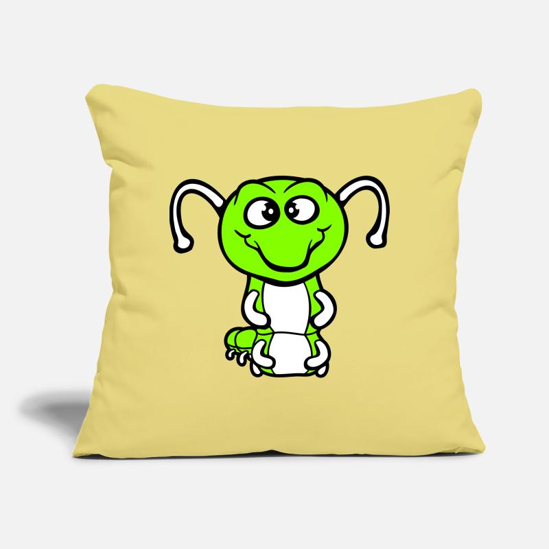 Chenille amicale douce et adorable sourit joyeuse bande dessinée Coussin et housse de 45 x 45 cm