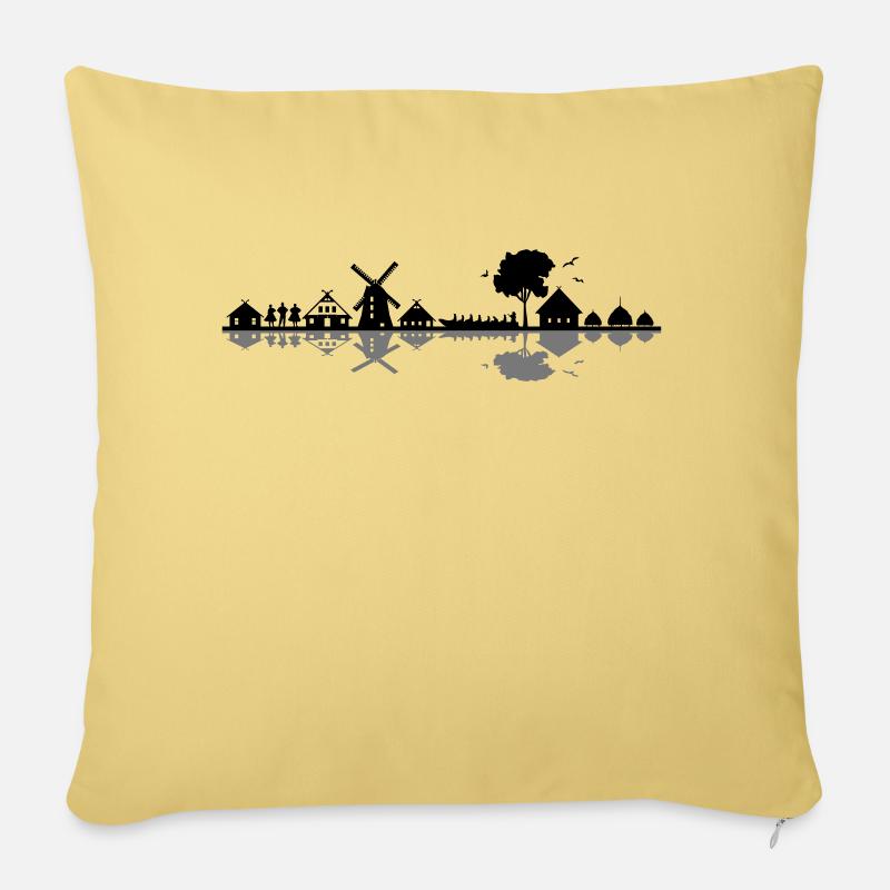 Landschaft - Spreewald - Sofakissen mit Füllung 45 x 45 cm - Hellgelb