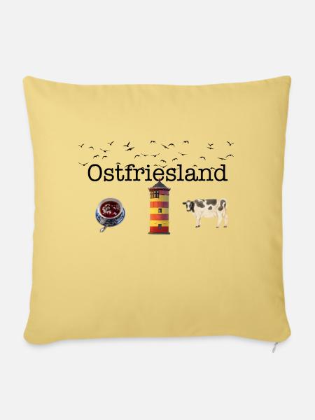 Ostfriesland - Sofakissen mit Füllung 45 x 45 cm - Hellgelb