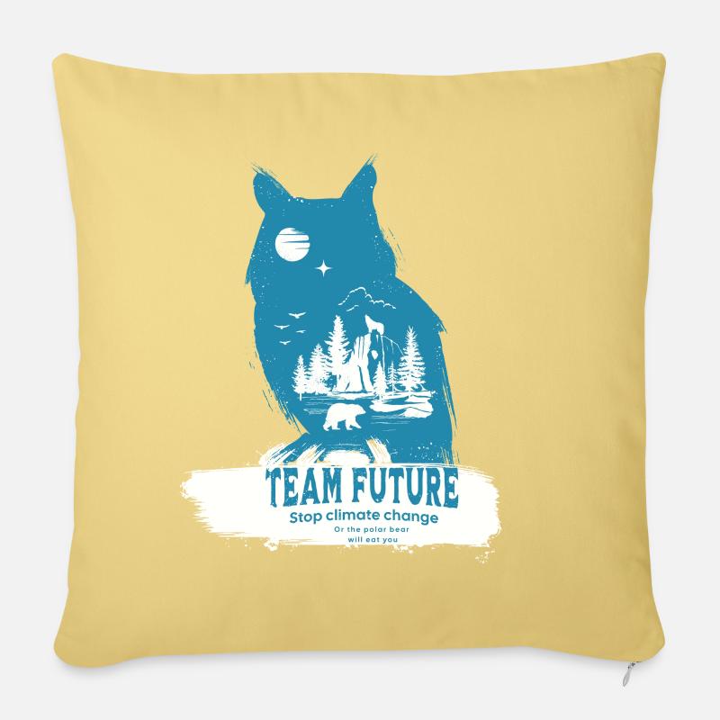 Team Future - stop climate change - Sofakissen mit Füllung 45 x 45 cm - Hellgelb