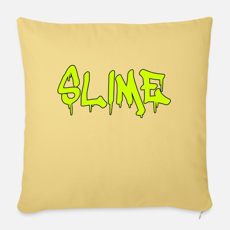 Slime mucus - Coussin et housse de 45 x 45 cm - jaune délavé