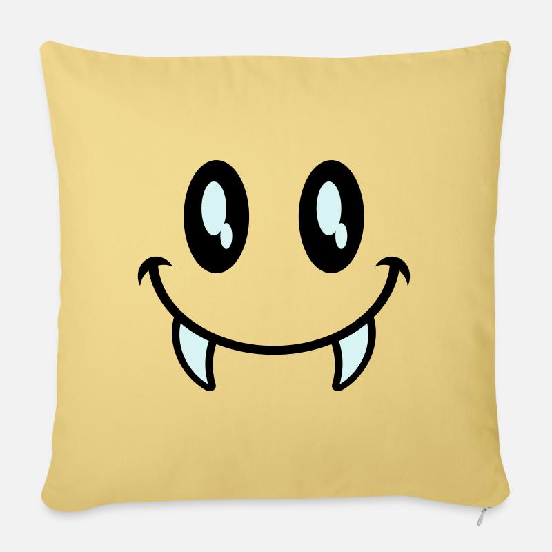 kleines monster smiley - Sofakissen mit Füllung 45 x 45 cm - Hellgelb