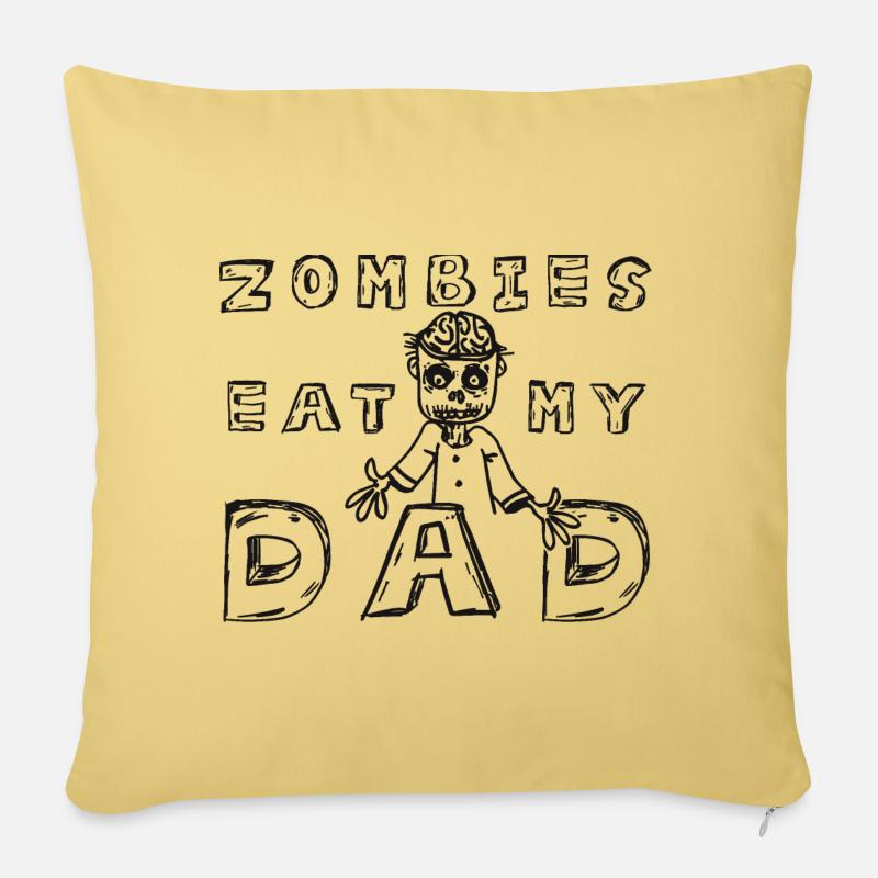 Zombies eat my Dad - Sofakissen mit Füllung 45 x 45 cm - Hellgelb
