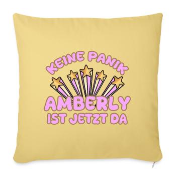 Amberly comme nom de femme - Coussin et housse de 45 x 45 cm - jaune délavé - Devant