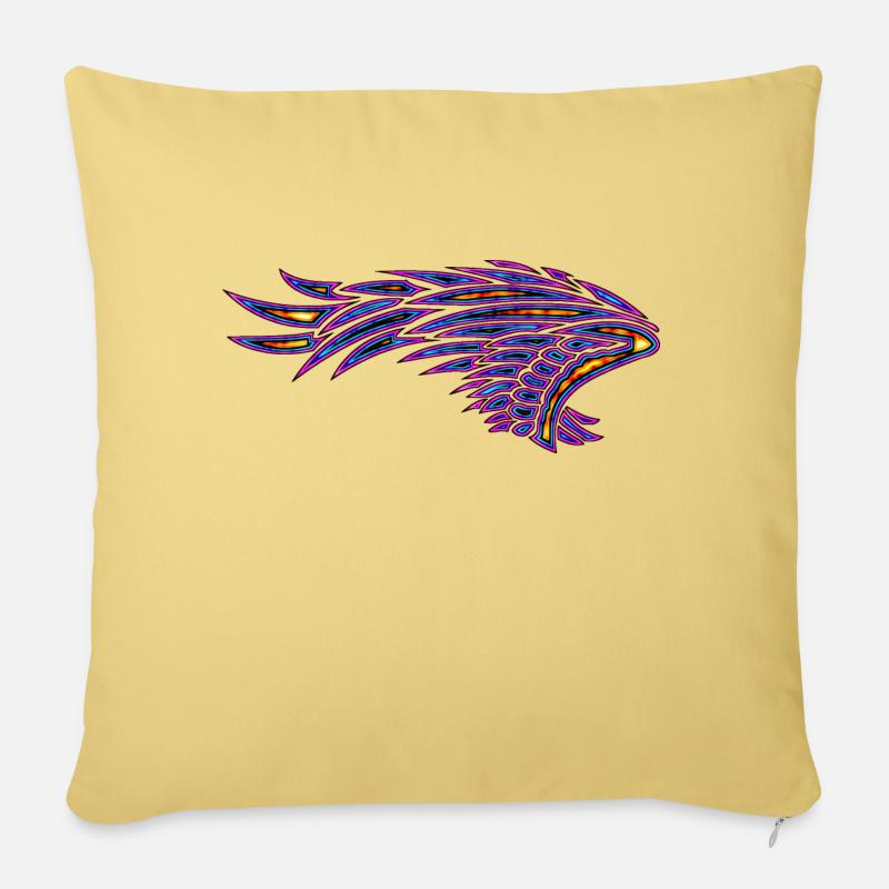 Aile n° 04 B gauche - Coussin et housse de 45 x 45 cm - jaune délavé