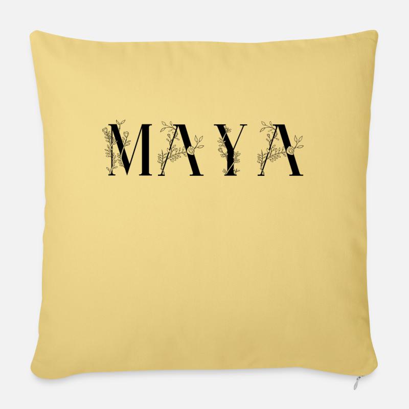 Nom - Maya - Coussin et housse de 45 x 45 cm - jaune délavé
