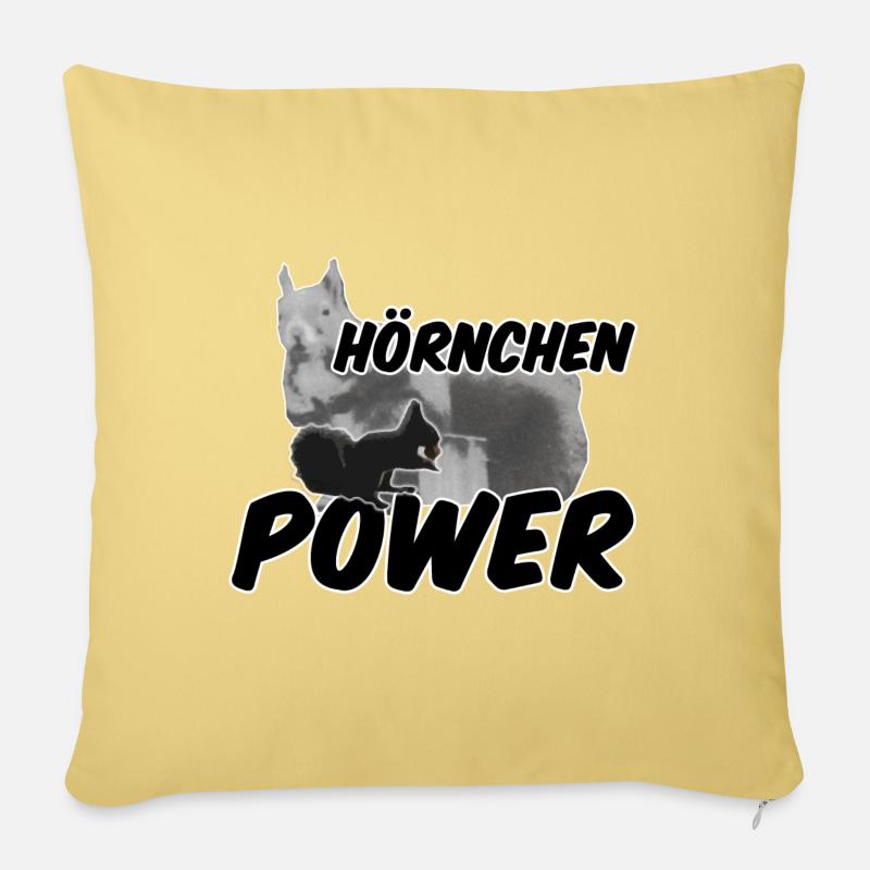 Hörnchenpower Eichhörnchen Tiere Spruch - Sofakissen mit Füllung 45 x 45 cm - Hellgelb