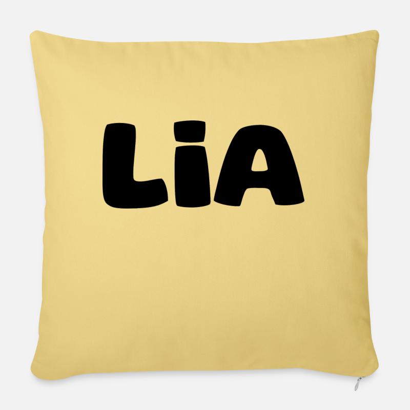 Nom - Lia - Coussin et housse de 45 x 45 cm - jaune délavé