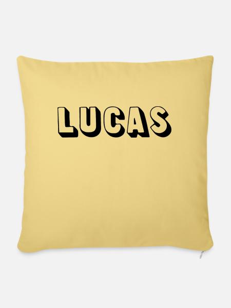 Name - Lucas - Sofakissen mit Füllung 45 x 45 cm - Hellgelb