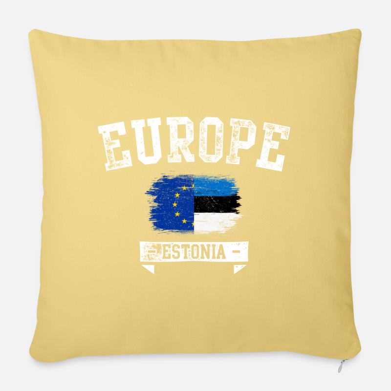 EU Estland Europa Flag - Sofapude med fyld 45 x 45 cm - støvet gul