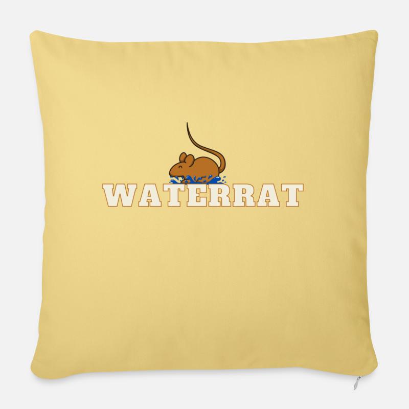 Wasserratte - Waterrat - Sofakissen mit Füllung 45 x 45 cm - Hellgelb