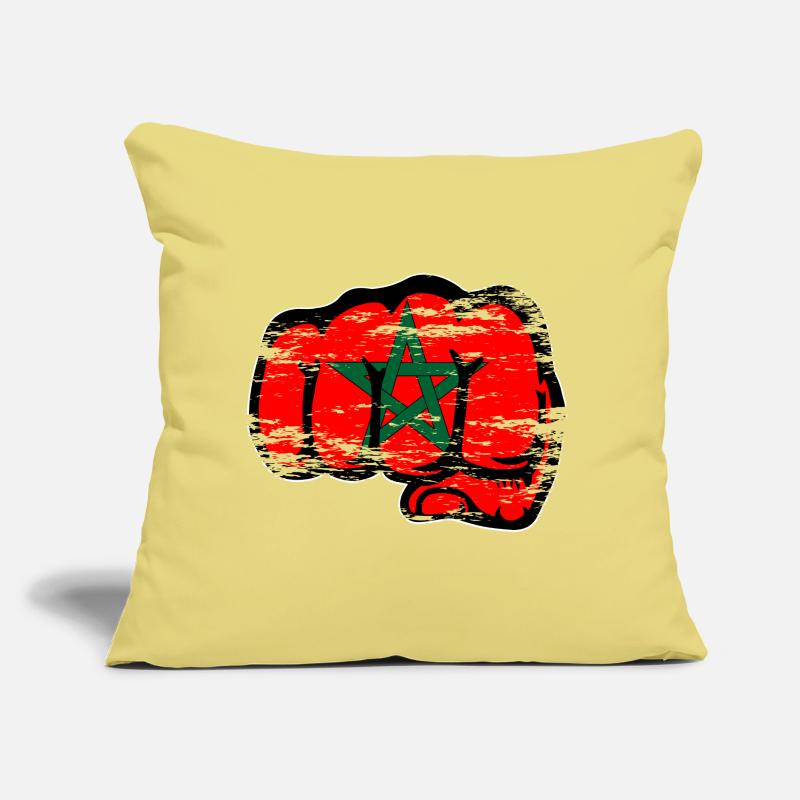 Poing de main du drapeau marocain utilisé Coussin et housse de 45 x 45 cm