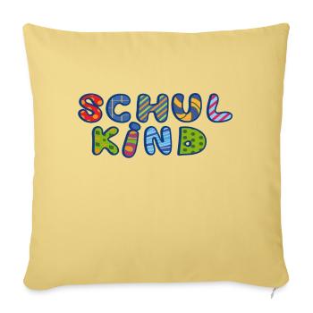Schulkind - Sofakissen mit Füllung 45 x 45 cm - Hellgelb - Vorne