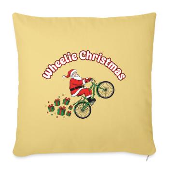 Wheelie Santa Christmas Ride - Sofa pillow with filling 45cm x 45cm - washed yellow - Front