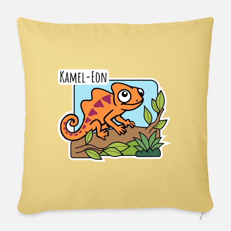 Ist ein Kamel-Eon ein Kamel oder ein Chameleon? - Sofakissen mit Füllung 45 x 45 cm - Hellgelb