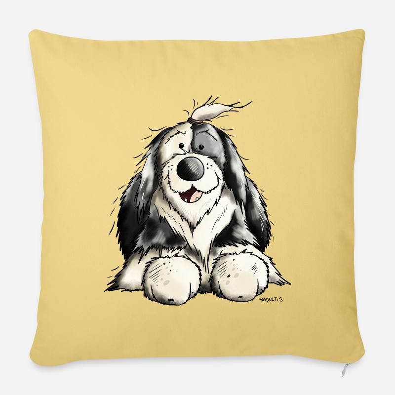 Süßer Bobtail - Sofakissen mit Füllung 45 x 45 cm - Hellgelb