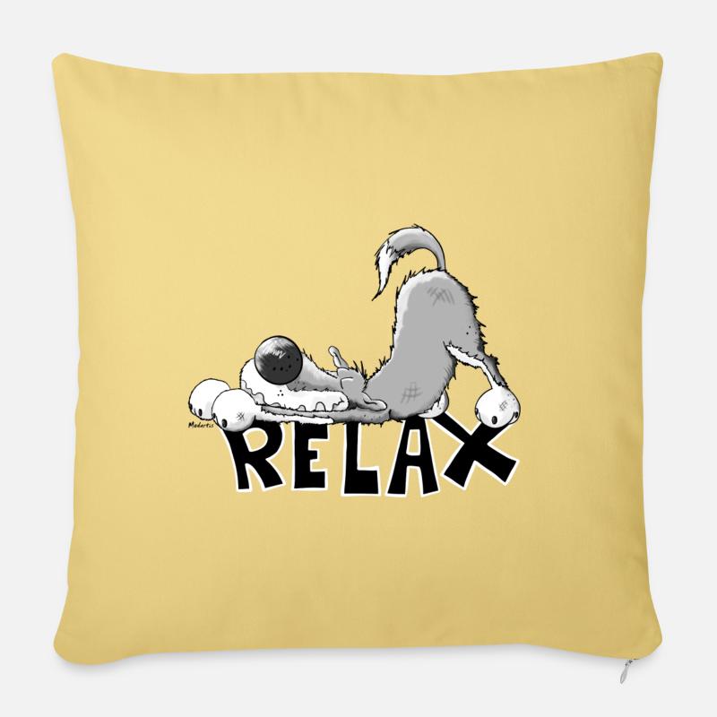 Relax Wolf - Sofakissen mit Füllung 45 x 45 cm - Hellgelb