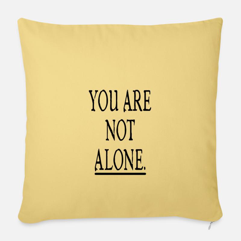Tu n'es pas seul - Coussin et housse de 45 x 45 cm - jaune délavé