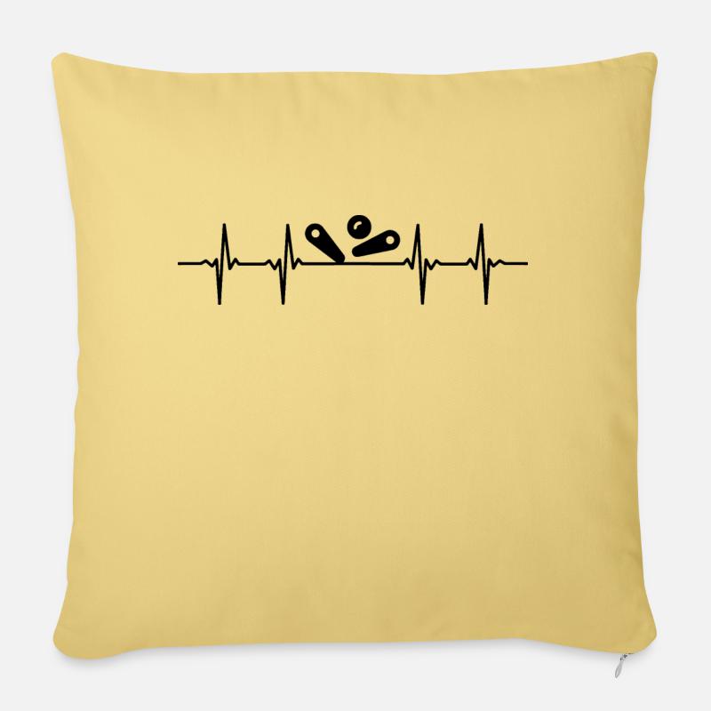 Heartbeat flipper flipper nero - Cuscino da divano 45 x 45 cm con riempimento - giallino