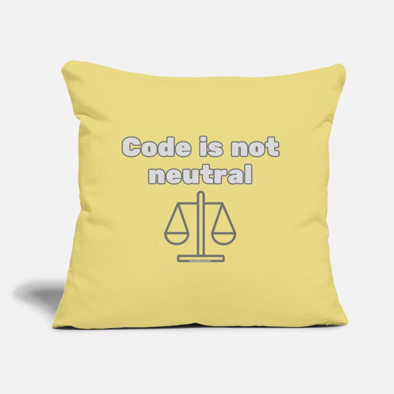 Le code n’st pas neutre Énoncé d’éthique du codeur Coussin et housse de 45 x 45 cm