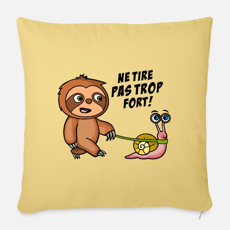 Don't pull too hard. Dark Shirts - Sofa pillow with filling 45cm x 45cm - washed yellow