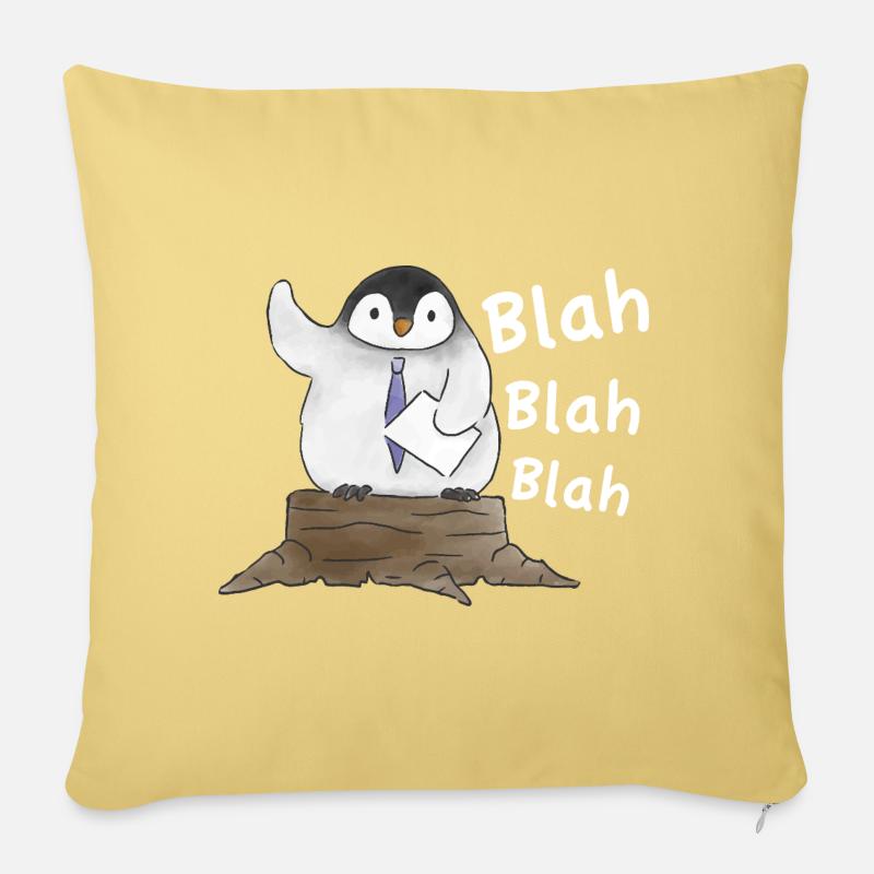 Pinguin-Rede Penguin Speech  - Sofakissen mit Füllung 45 x 45 cm - Hellgelb