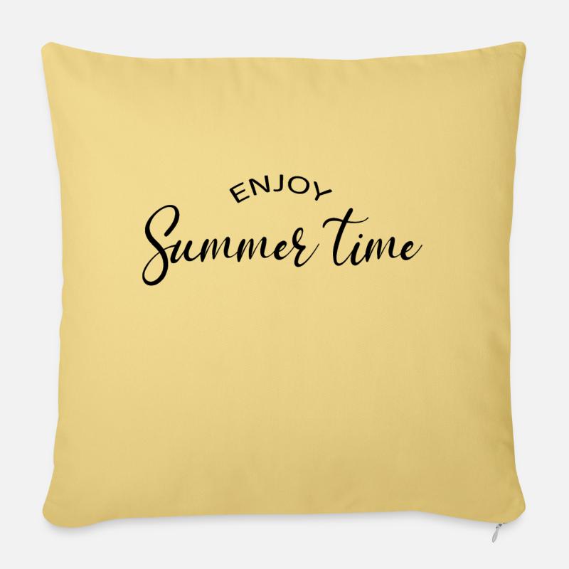 Enjoy summertime - Sofa pillow with filling 45cm x 45cm - washed yellow