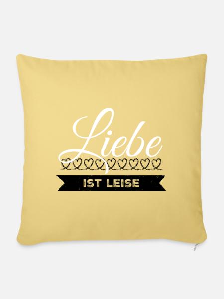 liebe ist leise - Sofakissen mit Füllung 45 x 45 cm - Hellgelb