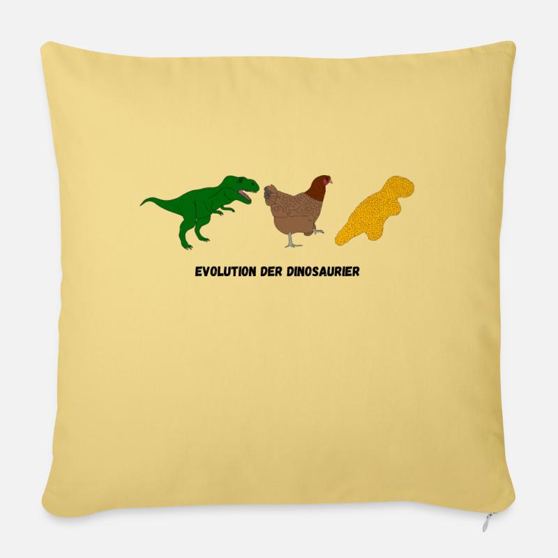 Evolution der Dinosaurier - Sofakissen mit Füllung 45 x 45 cm - Hellgelb