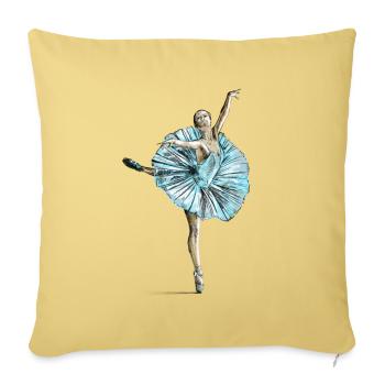 ballet - Sofa pillow with filling 45cm x 45cm - washed yellow - Front