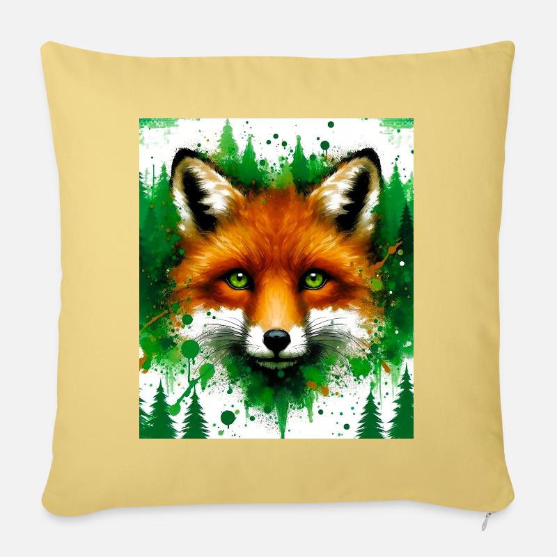Fuchs - Sofakissen mit Füllung 45 x 45 cm - Hellgelb
