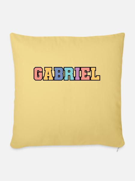 Name - Gabriel - Sofakissen mit Füllung 45 x 45 cm - Hellgelb