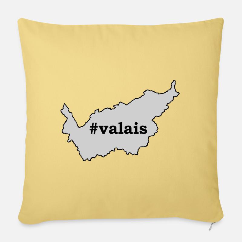 VS Valais / Wallis - Sofakissen mit Füllung 45 x 45 cm - Hellgelb