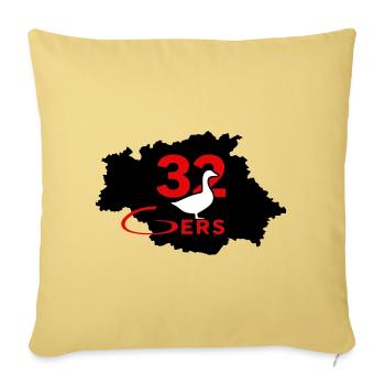 Gers 32 - Coussin et housse de 45 x 45 cm - jaune délavé - Devant