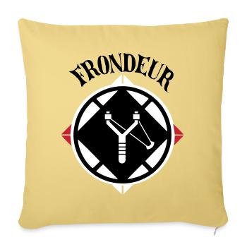 Emblème Frondeur - Coussin et housse de 45 x 45 cm - jaune délavé - Devant