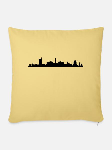 Skyline Leipzig Stadion - Sofakissen mit Füllung 45 x 45 cm - Hellgelb