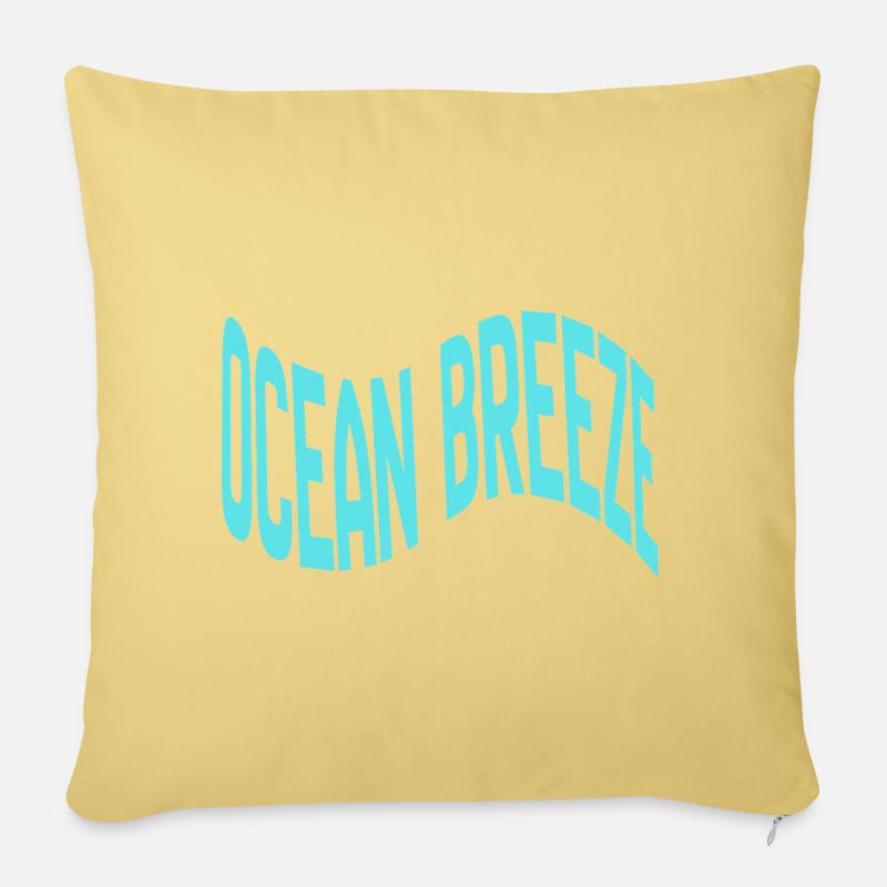 Ocean Breeze gebogene Typografie - Sofakissen mit Füllung 45 x 45 cm - Hellgelb