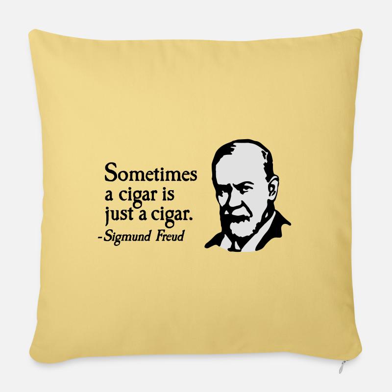 Sometimes a cigar is just a cigar Sigmund Freud - Sofa pillow with filling 45cm x 45cm - washed yellow