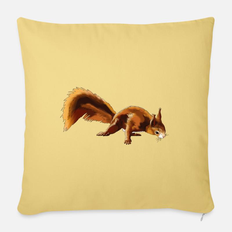 Eichhörnchen 4 - Sofakissen mit Füllung 45 x 45 cm - Hellgelb