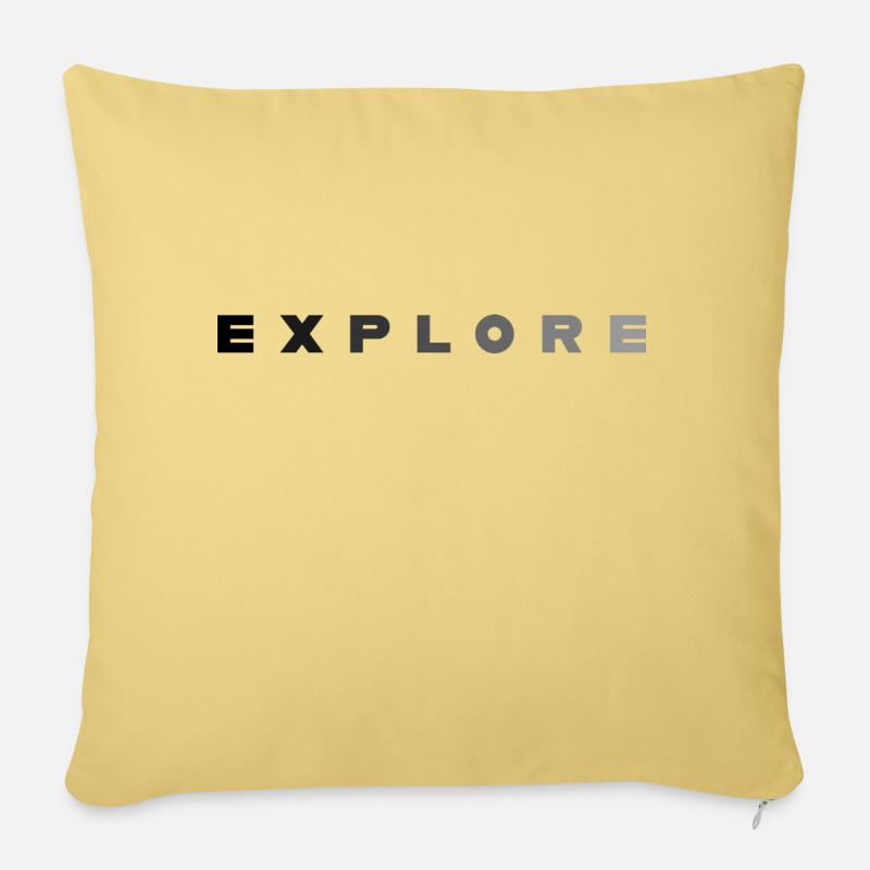 EXPLORE - Coussin et housse de 45 x 45 cm - jaune délavé