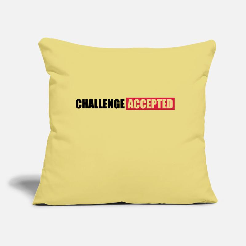 Challenge Accepted Text Design Sofa pillow with filling 45cm x 45cm
