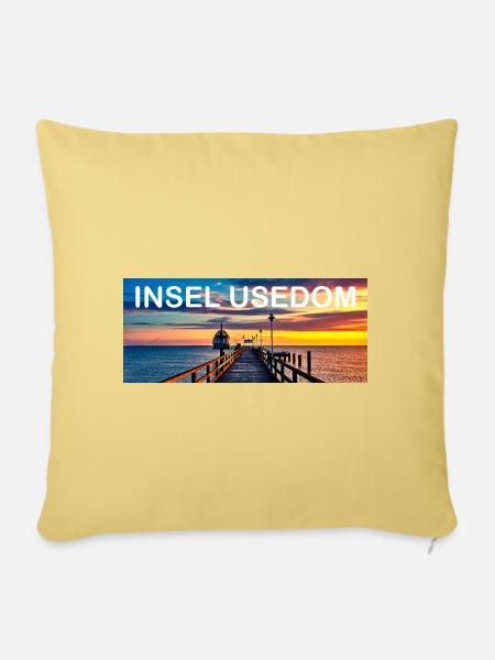 Die Usedom Tasse - Sofakissen mit Füllung 45 x 45 cm - Hellgelb