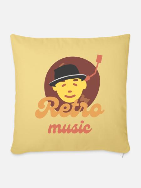 Retro-Musik - Sofakissen mit Füllung 45 x 45 cm - Hellgelb